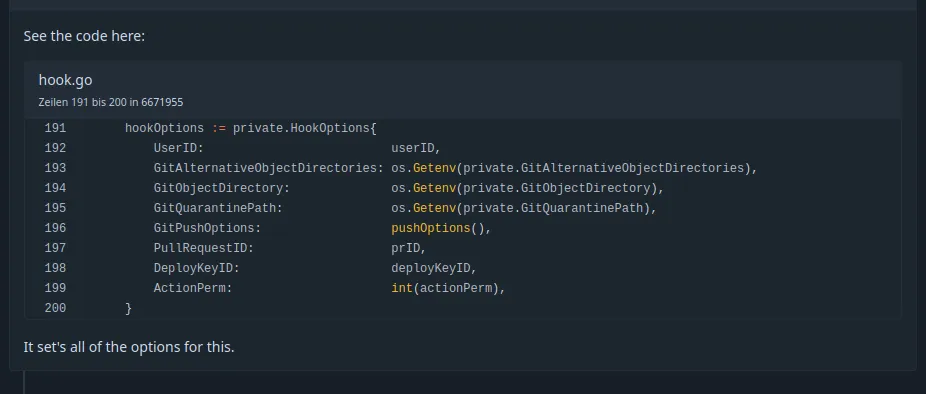 Rendered result of a permalink code reference