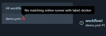 No matching runner is online error