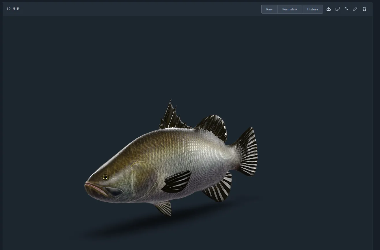 glTF fish rendered