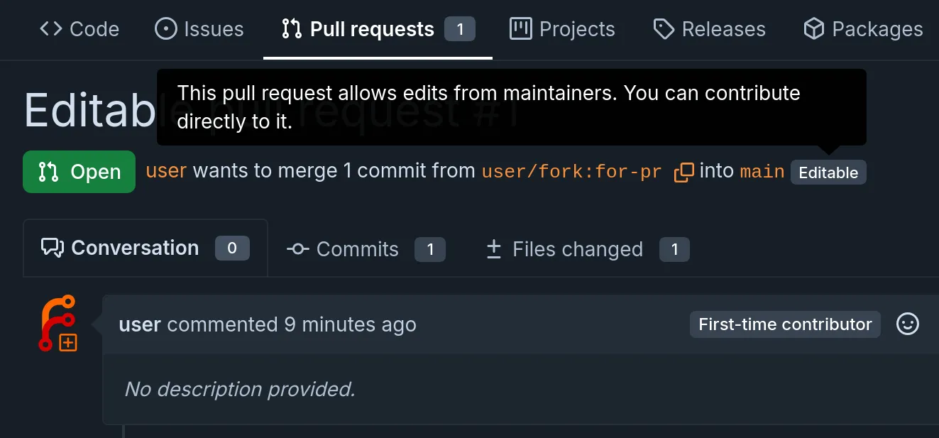 Editable hint