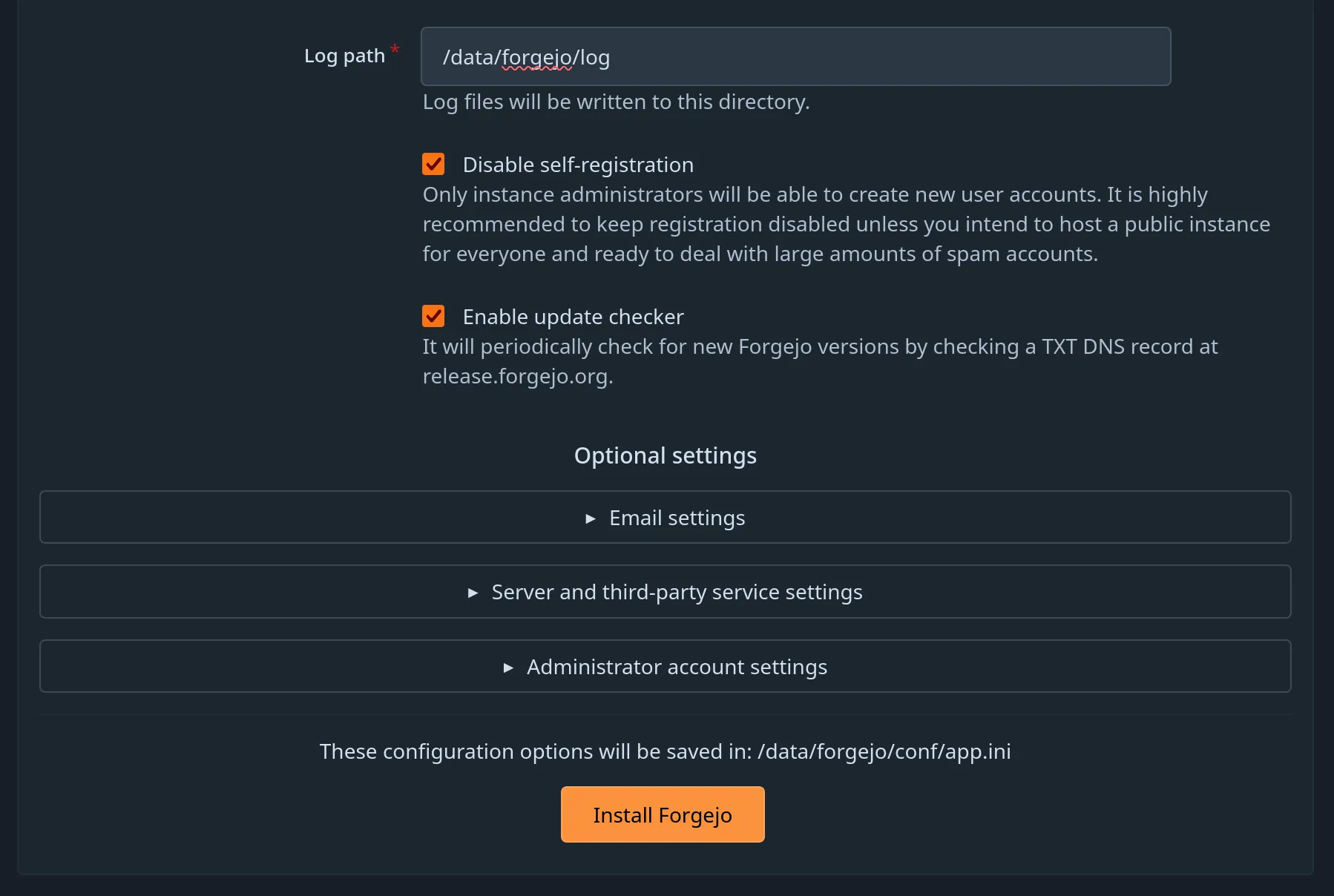 Disabled self-registration