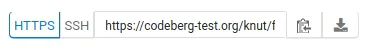 screenshot of the two options to receive a clone URL for git